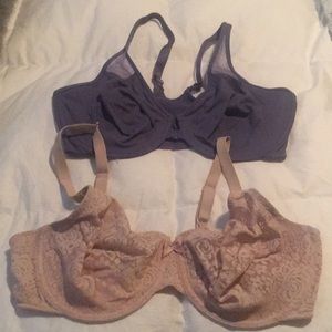 (2) Wacoal bras both with underwire.